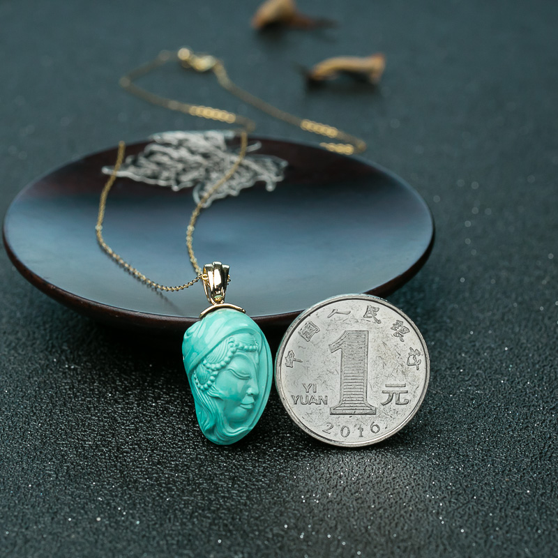 湖北天然绿松石少女项链-红掌柜