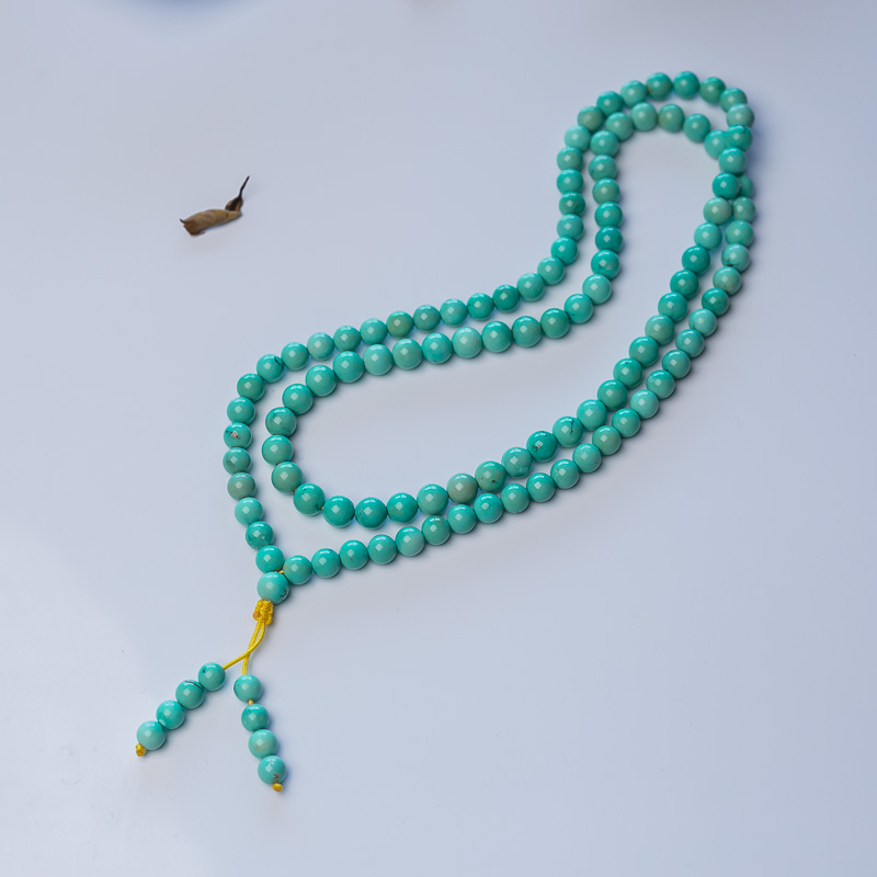 蓝绿松石108佛珠-红掌柜