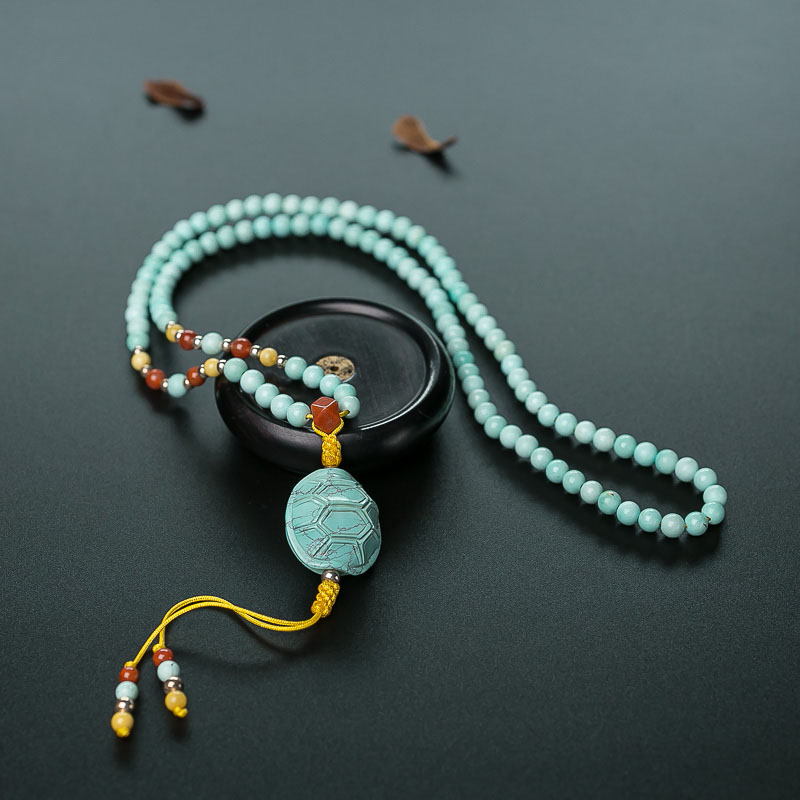 浅蓝绿松石富甲项链-红掌柜