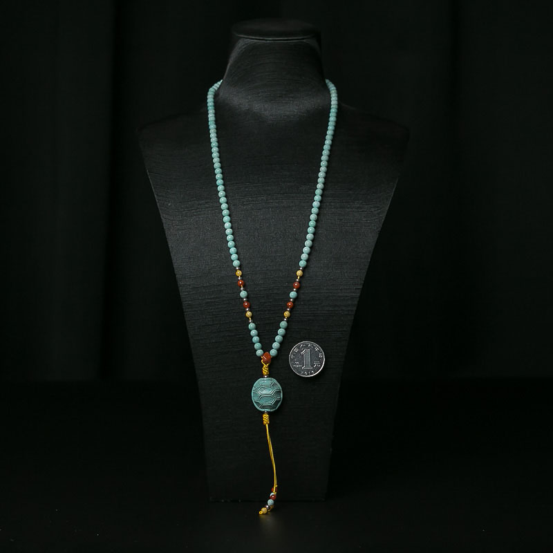 天然绿松石富甲项链-红掌柜