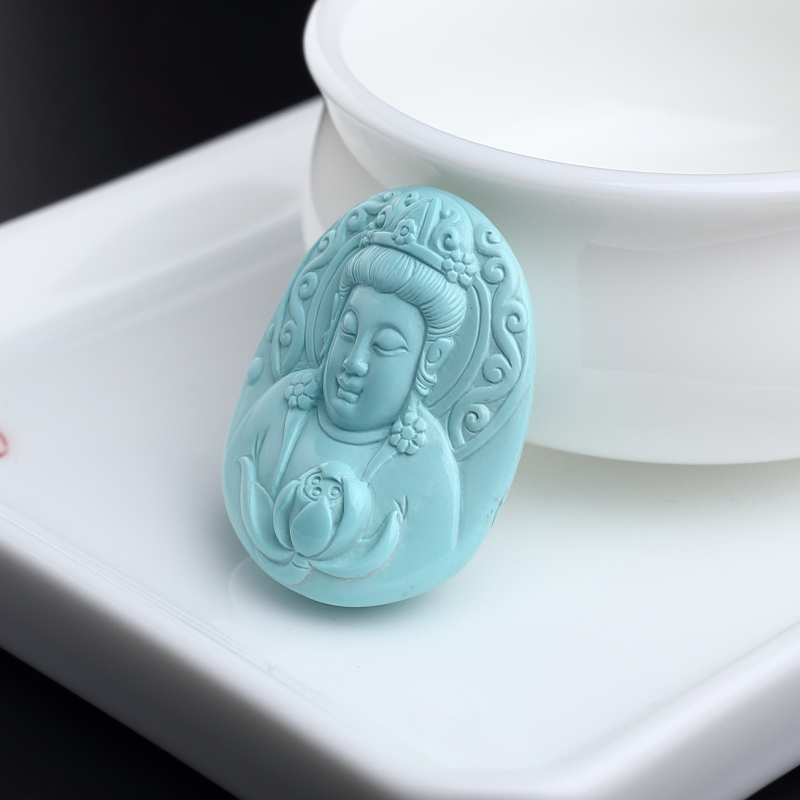 绿松石观音吊坠 - 红掌柜