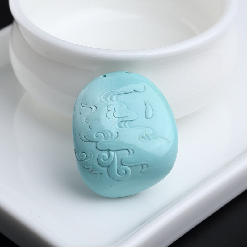 天然湖北绿松石观音 - 红掌柜