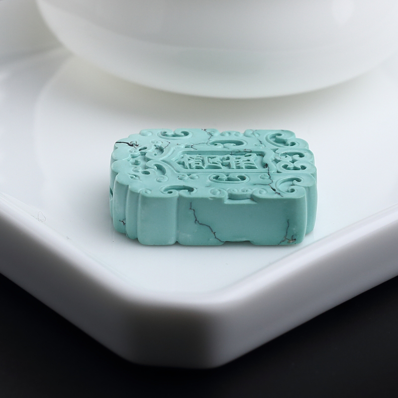 湖北天然绿松石吊坠 - 红掌柜