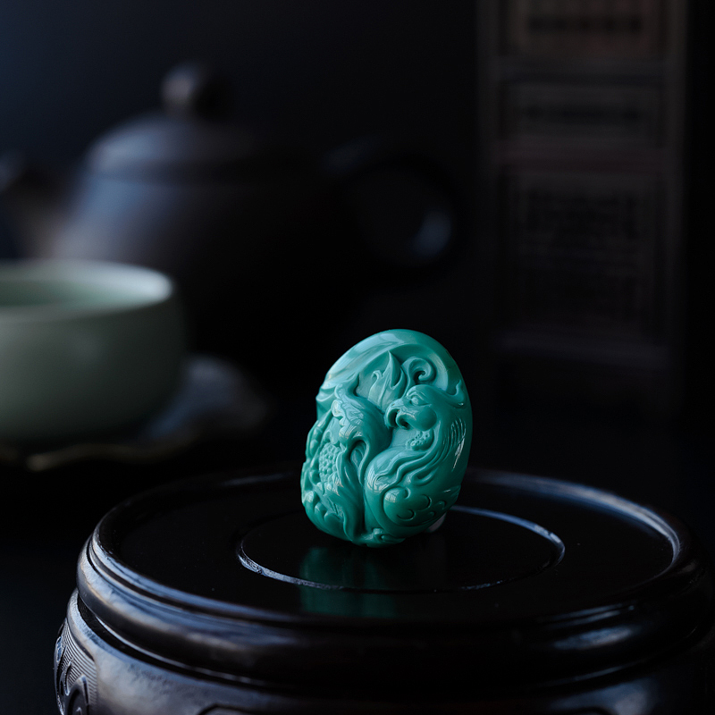 绿松石凤凰牡丹-红掌柜