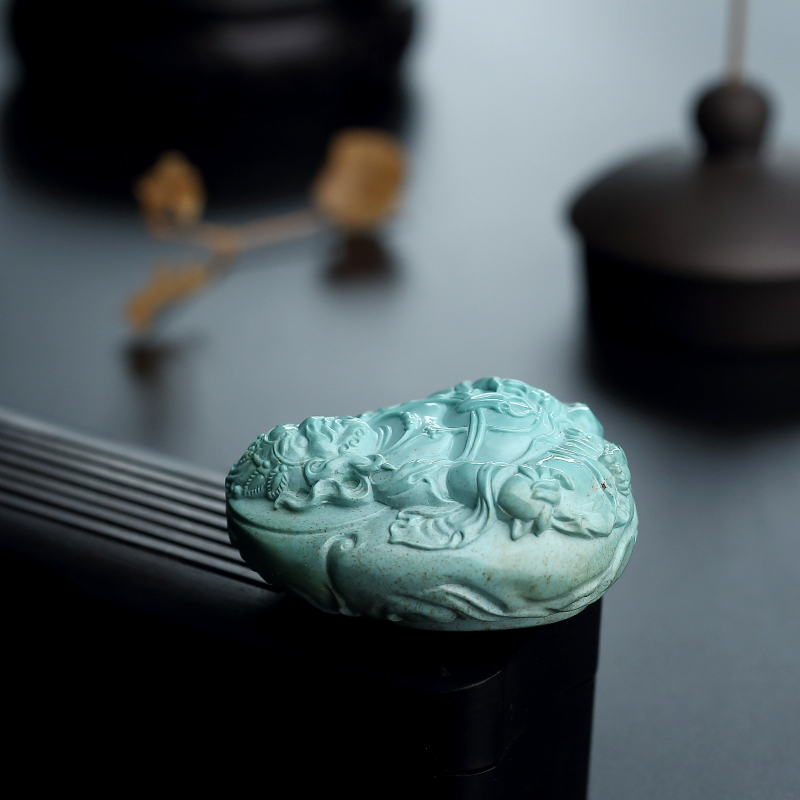 天然绿松石吊坠-红掌柜