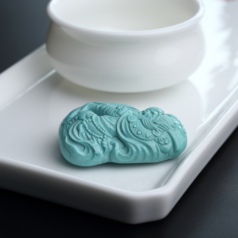 湖北天然绿松石吊坠 - 红掌柜