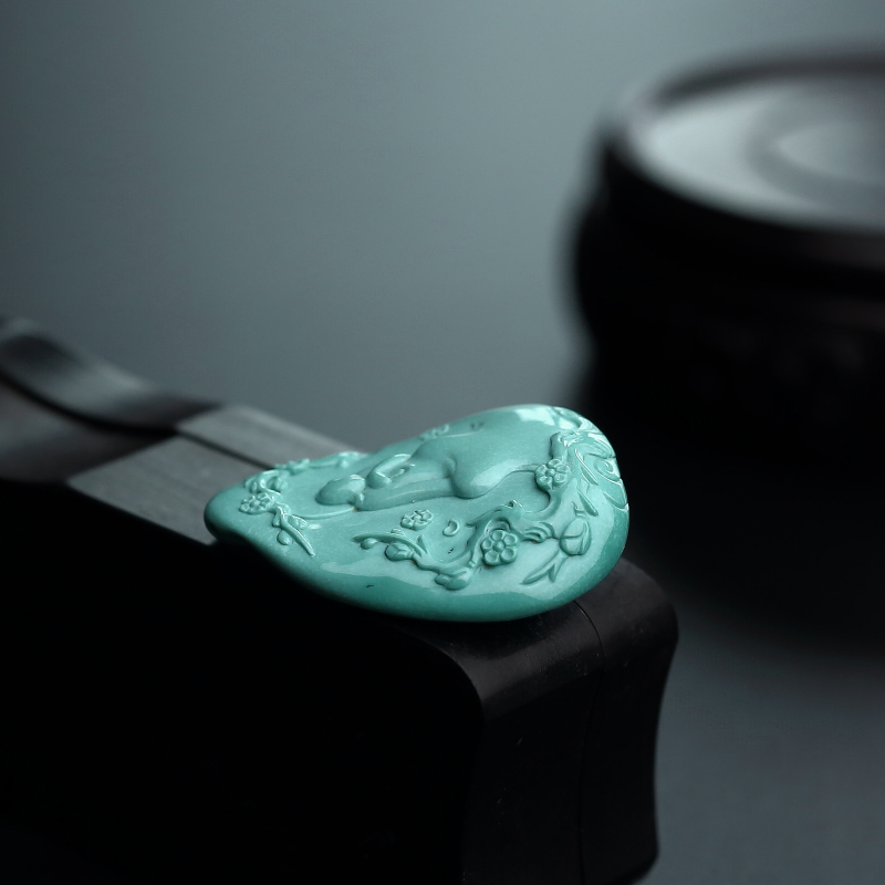 天然绿松石挂坠-红掌柜