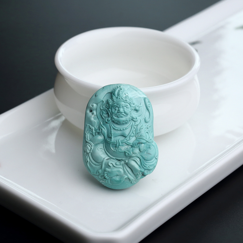 绿松石黄财神吊坠-红掌柜