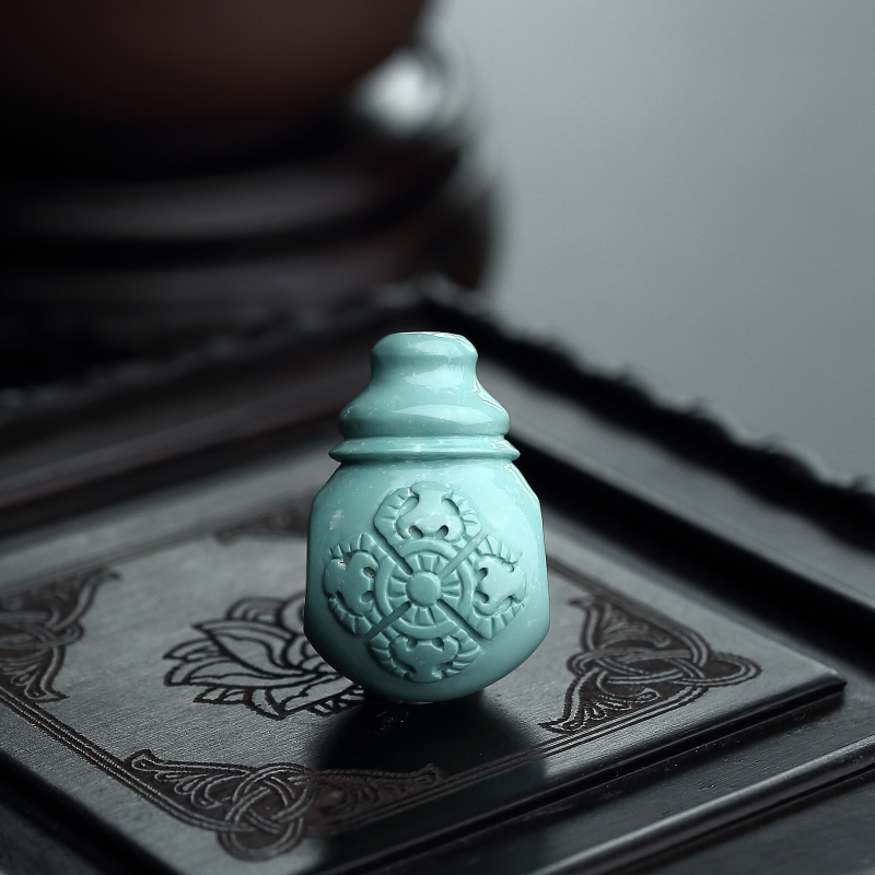 天然绿松石三通-红掌柜