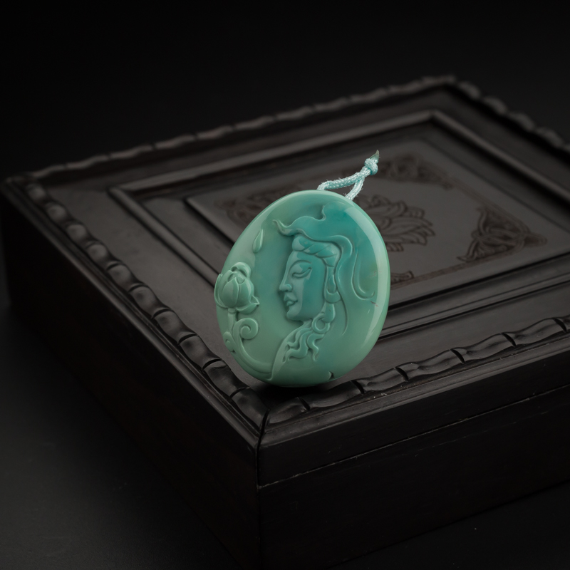 湖北绿松石观音吊坠-红掌柜