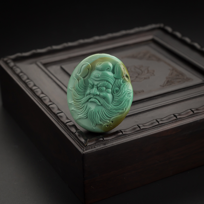 湖北绿松石钟馗吊坠-红掌柜