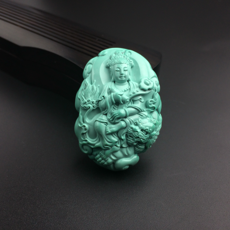 绿松石文殊菩萨吊坠-红掌柜