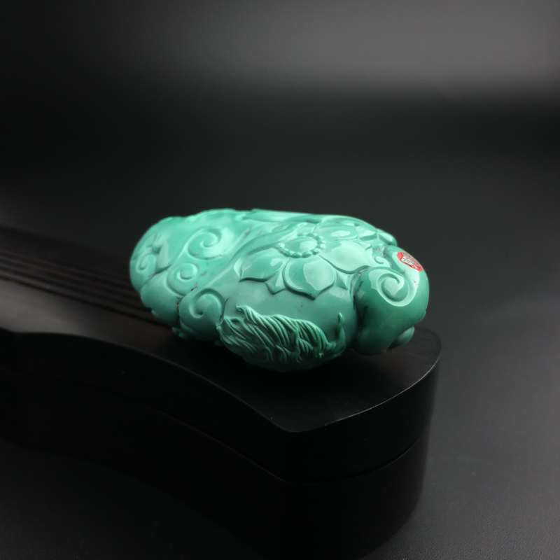 天然湖北绿松石吊坠-红掌柜