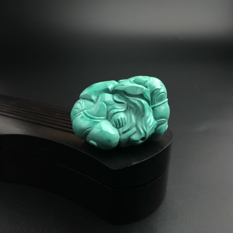 湖北绿松石童子砸缸吊坠-红掌柜