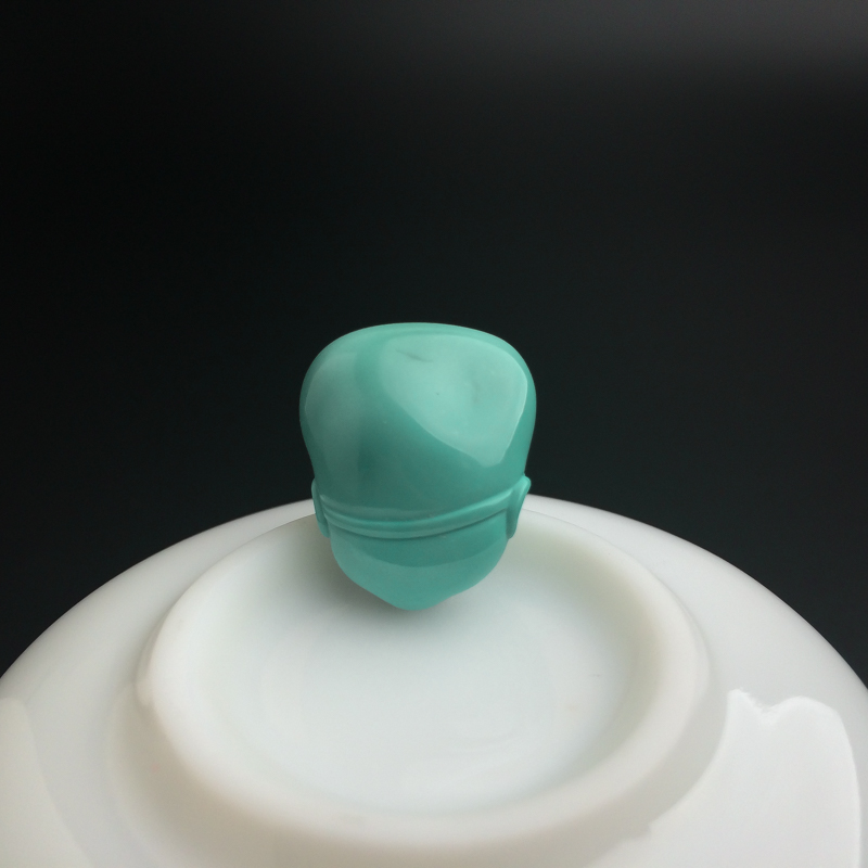 天然绿松石童子吊坠-红掌柜