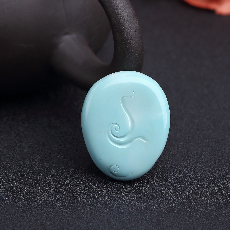 蓝绿松石财神吊坠-红掌柜