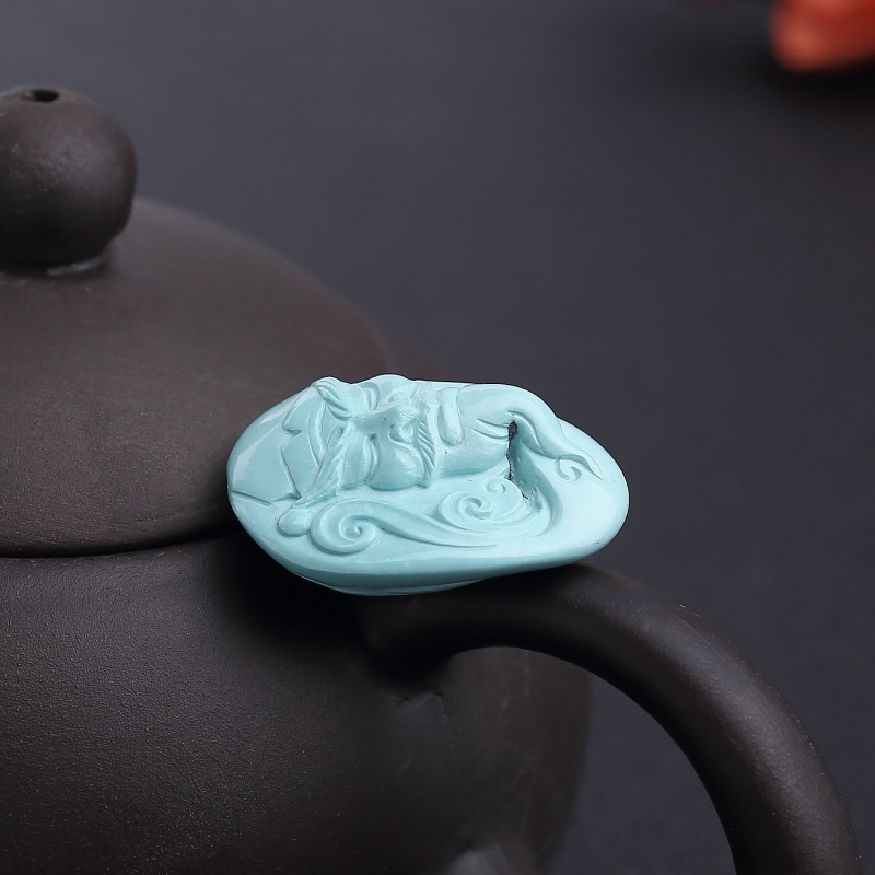 天然绿松石诸葛亮吊坠-红掌柜