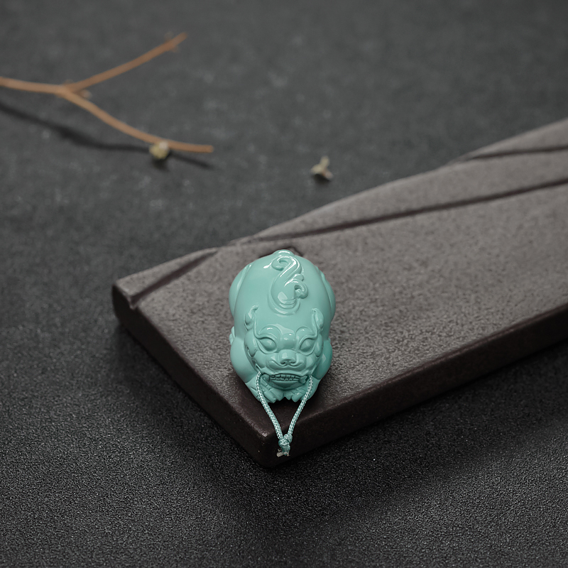 高瓷蓝绿绿松石貔貅-红掌柜