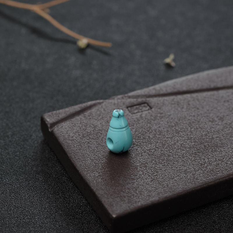 高瓷蓝绿松石佛头三通-红掌柜