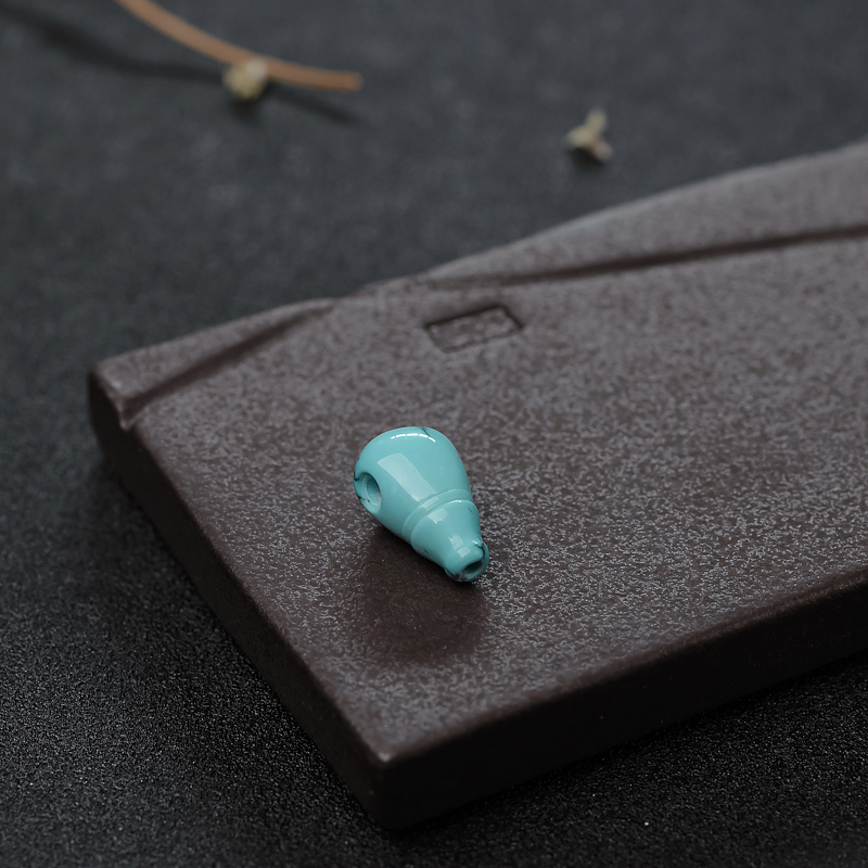 天然绿松石佛头三通-红掌柜