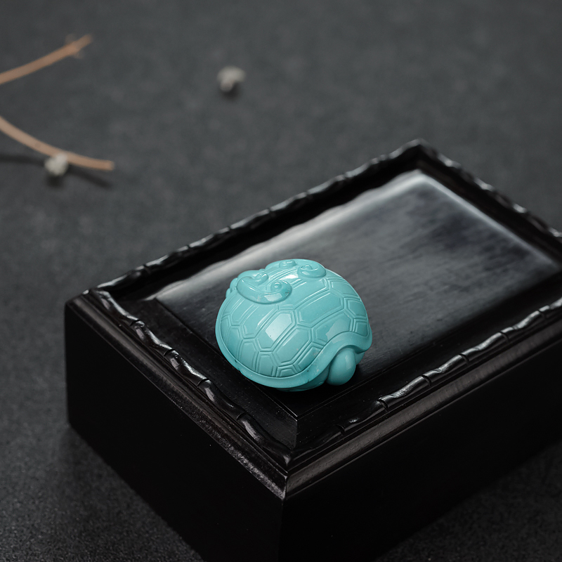 高瓷绿松石龙龟吊坠-红掌柜