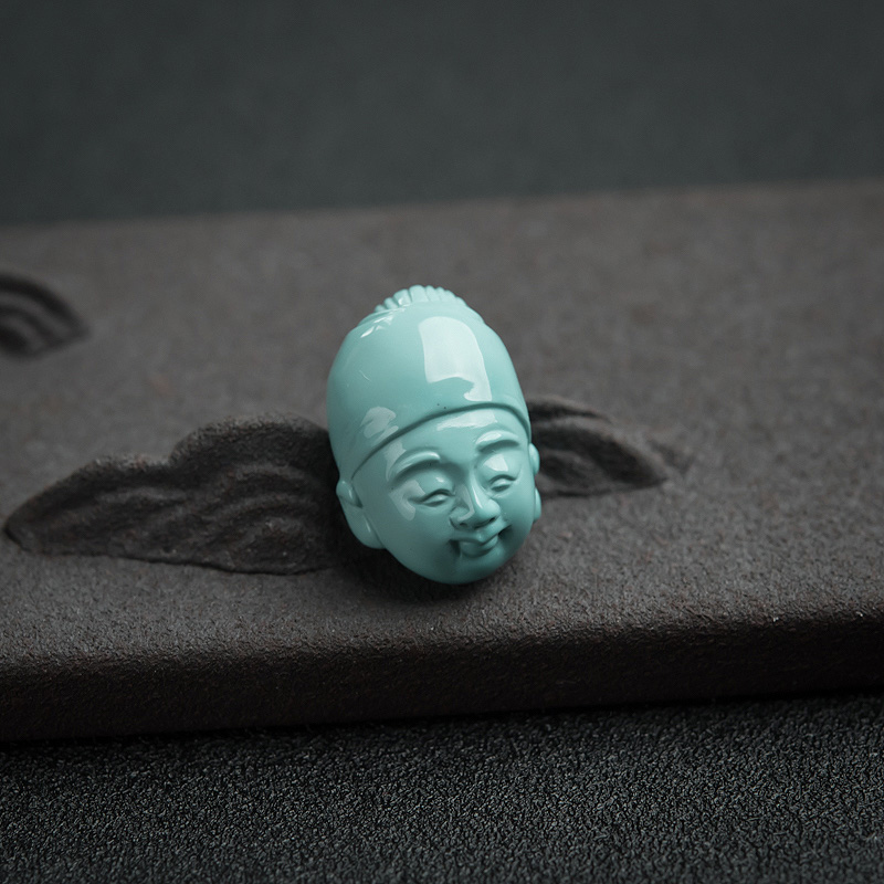 蓝绿绿松石童子吊坠-红掌柜