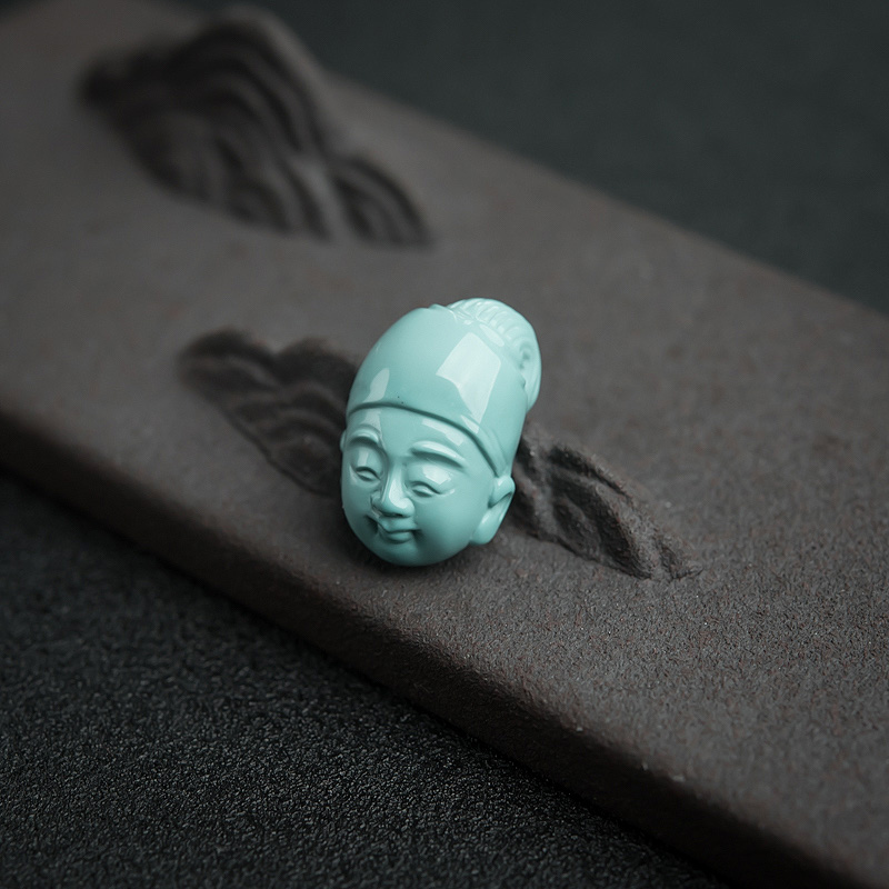 高瓷绿松石童子吊坠-红掌柜