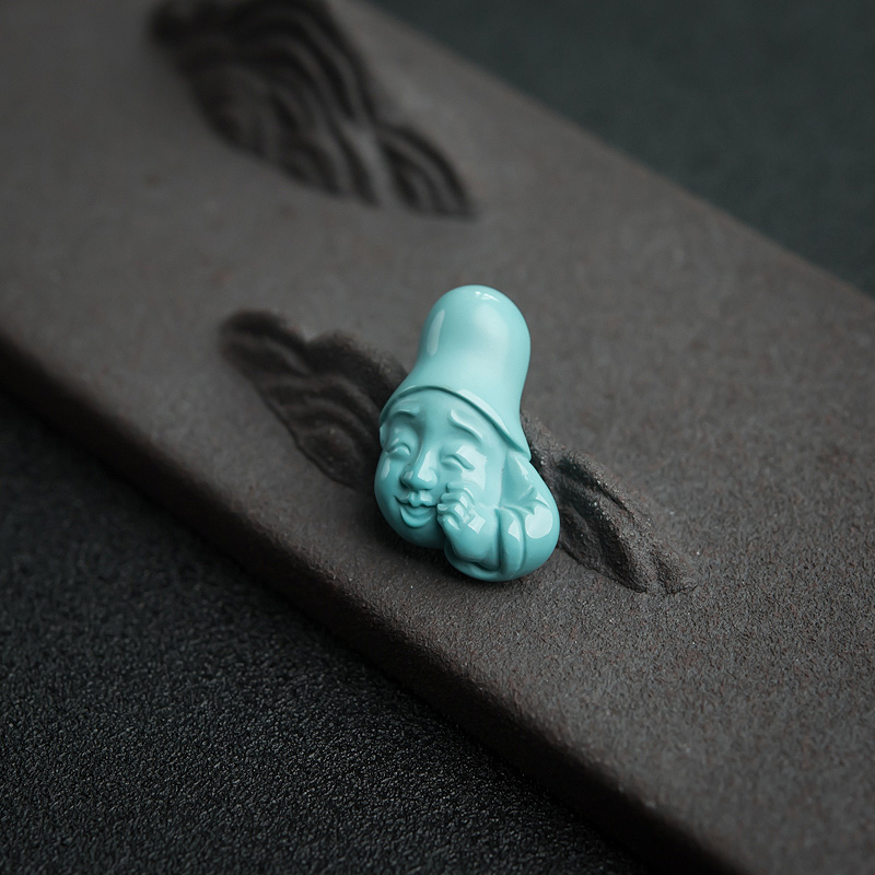 高瓷绿松石童子吊坠-红掌柜