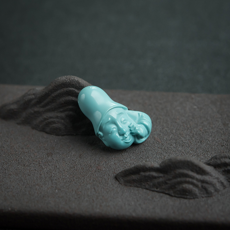 湖北绿松石童子吊坠-红掌柜