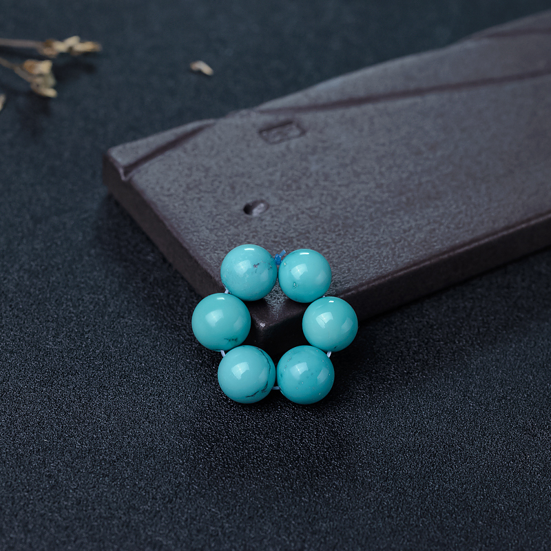天然高瓷蓝绿松石圆珠套装-红掌柜