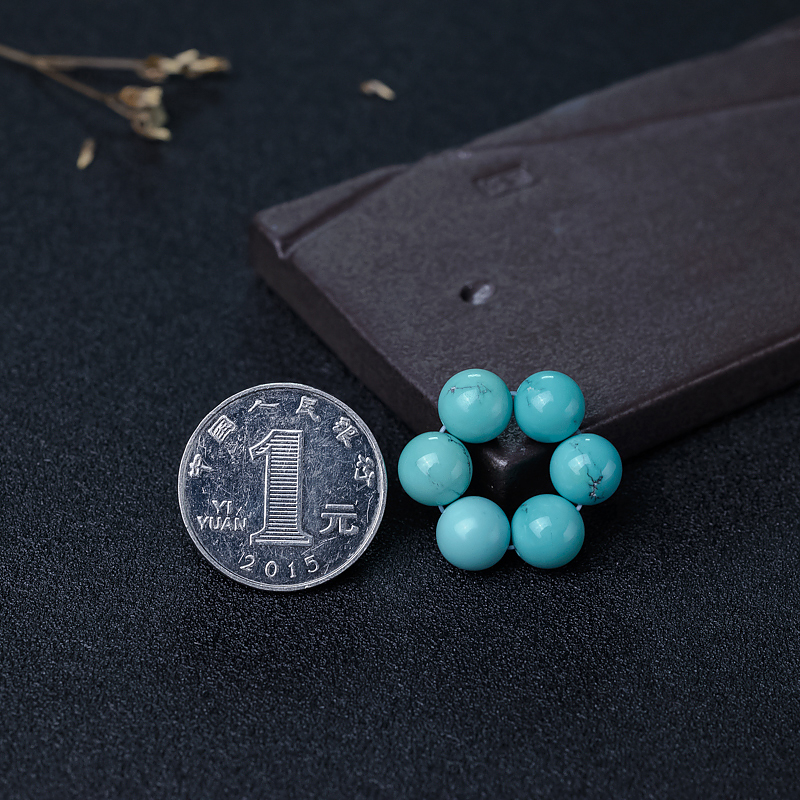 蓝绿松石圆珠套装-红掌柜