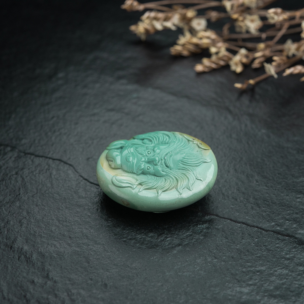 天然绿松石钟馗吊坠-红掌柜