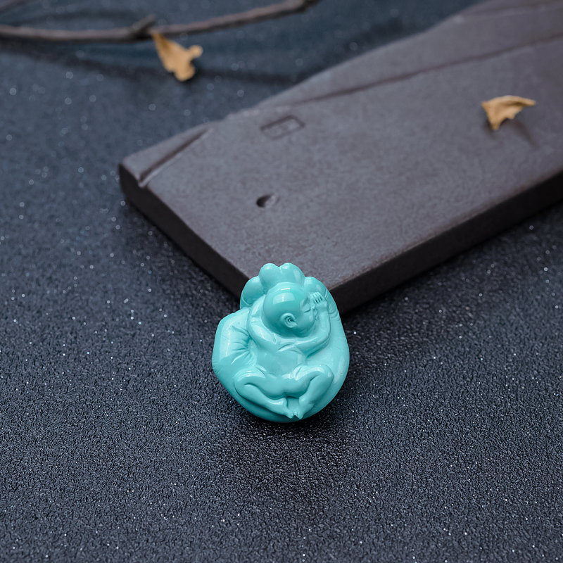 高瓷蓝绿松石守护吊坠-红掌柜