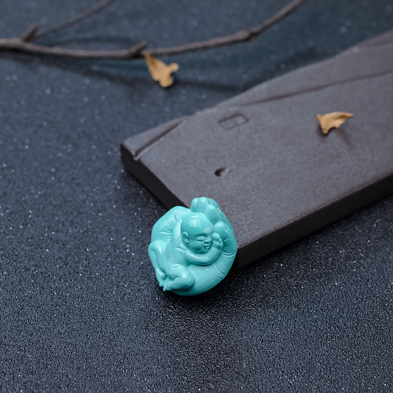 蓝绿松石守护吊坠-红掌柜