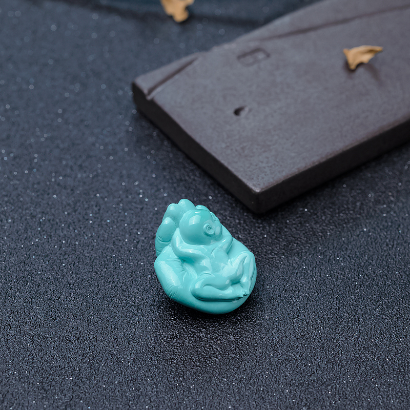 高瓷蓝绿松石吊坠-红掌柜