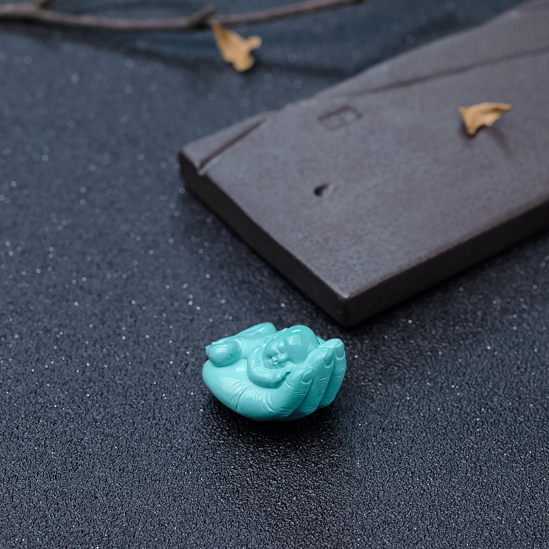 天然绿松石守护吊坠-红掌柜