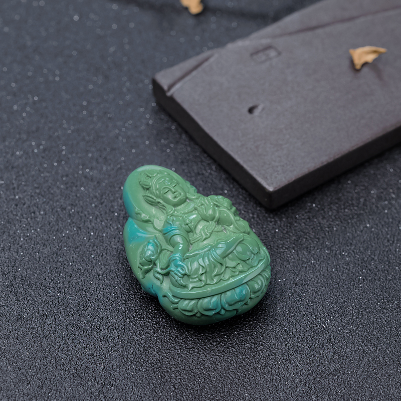 高瓷绿松石吊坠-红掌柜