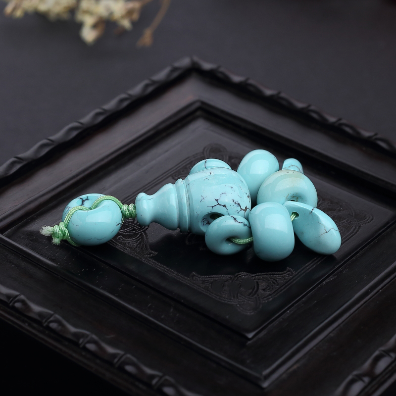 湖北高瓷铁线蓝绿松石配件套装-红掌柜