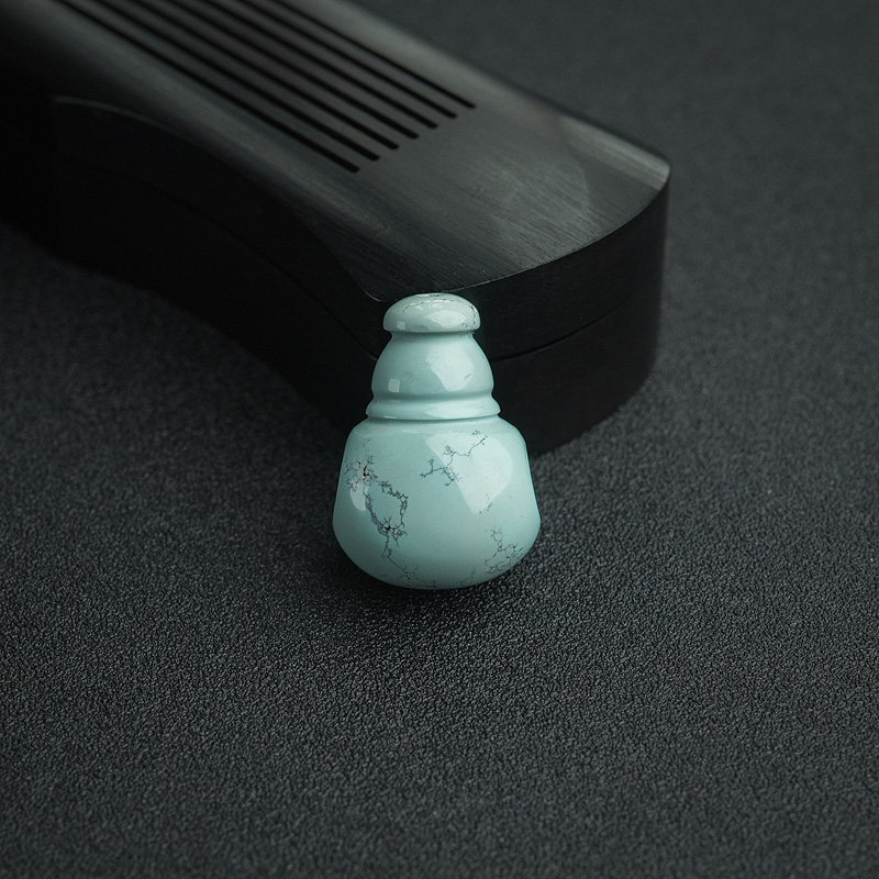 湖北天然铁线浅蓝绿松石三通-红掌柜