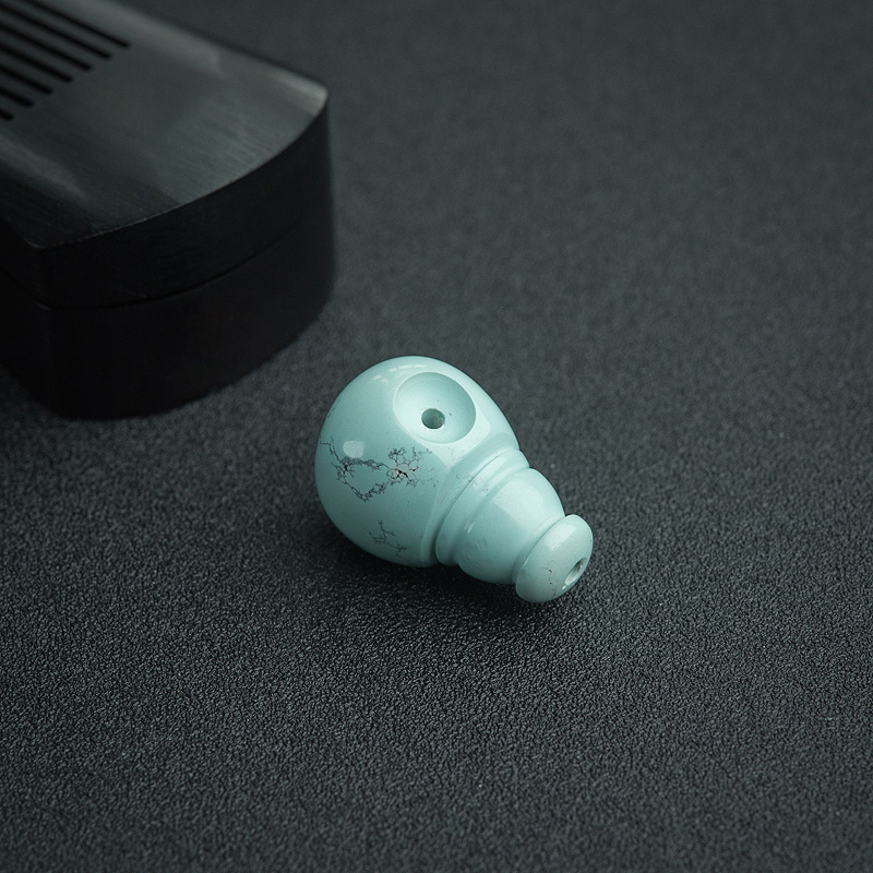 湖北天然浅蓝绿松石三通-红掌柜