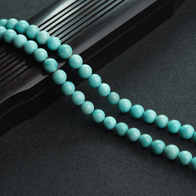 湖北蓝绿松石108佛珠-红掌柜