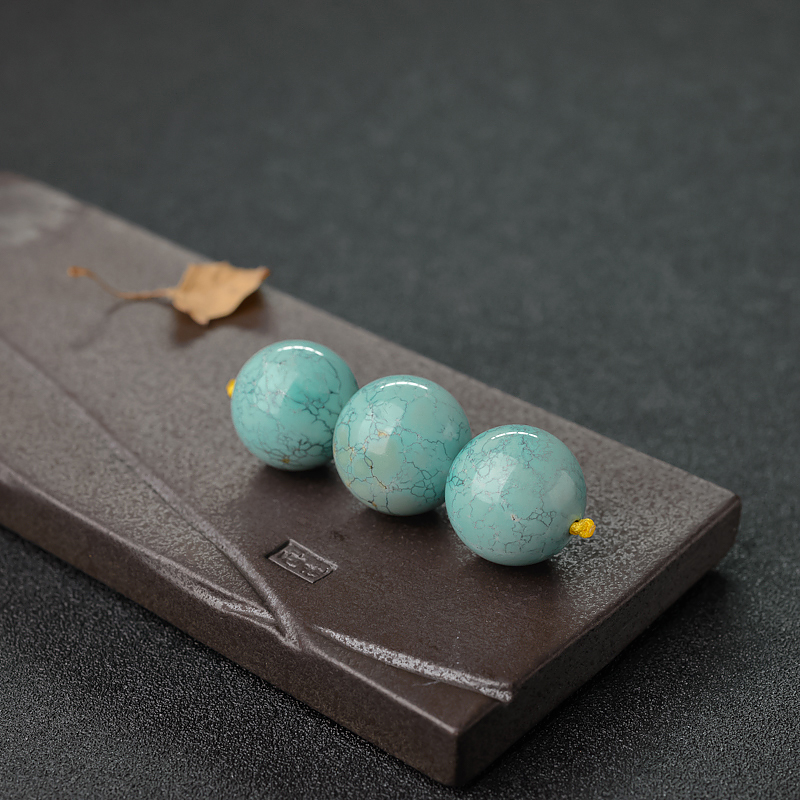 乌兰花蓝绿松石圆珠-红掌柜