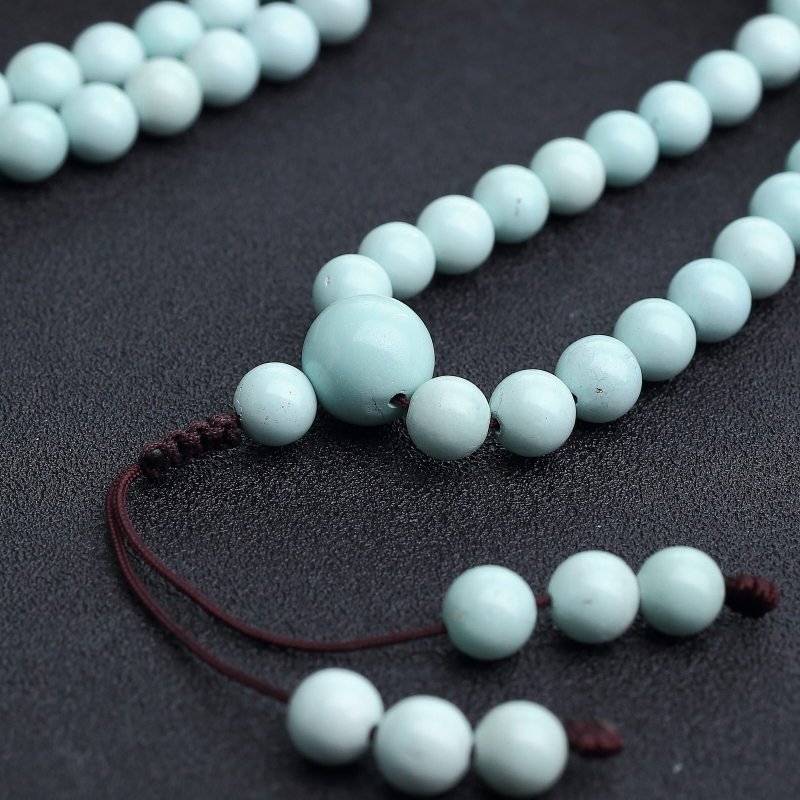 浅蓝绿松石108佛珠-红掌柜
