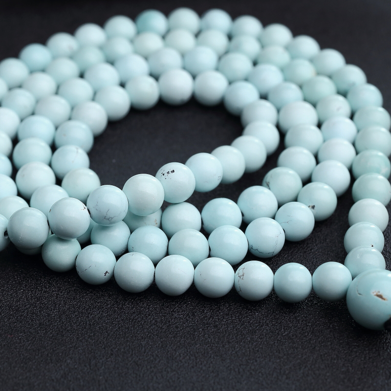 湖北中高瓷铁线浅蓝绿松石108佛珠-红掌柜
