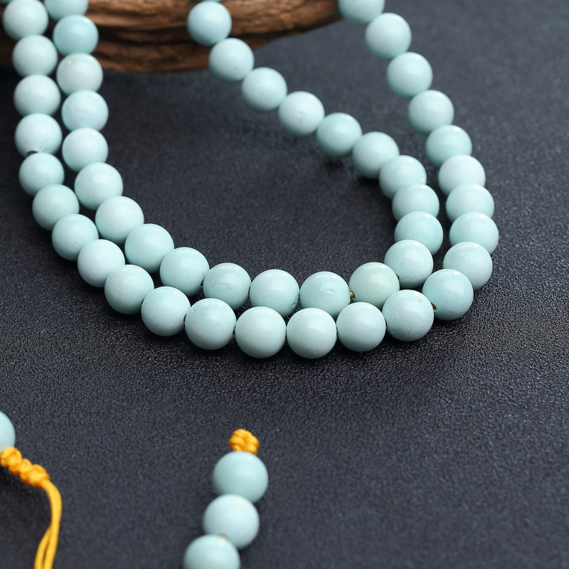 浅蓝绿松石108佛珠-红掌柜