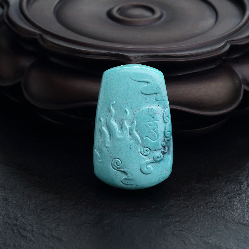 高瓷绿松石阿弥陀佛吊坠-红掌柜