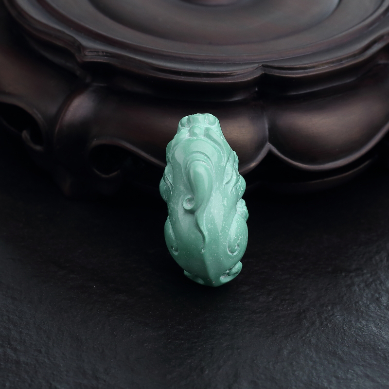 高瓷蓝绿绿松石貔貅吊坠-红掌柜