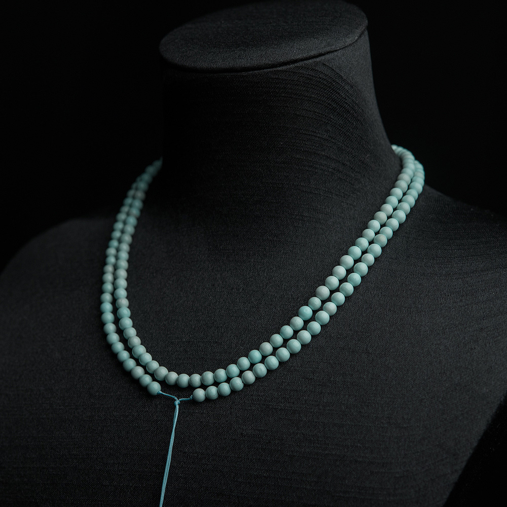 中高瓷铁线浅蓝绿松石长链-红掌柜