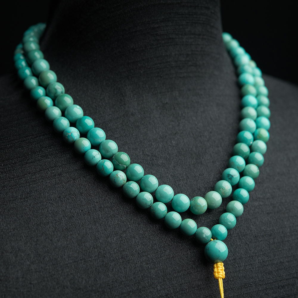 湖北绿松石108佛珠-红掌柜