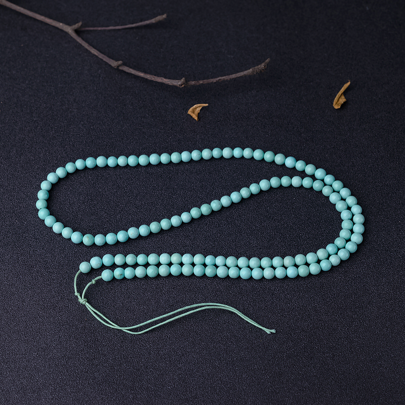 中高瓷蓝绿绿松石珠链-红掌柜